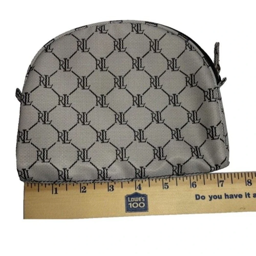 3 Lauren Ralph Lauren Cosmetic Accessory Pouches Bag Logo VTG Gray Diamond